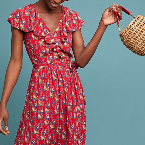 Maeve Dresses & Skirts - Anthrolopogie MAEVE Rosalie Wrap Dress 4P